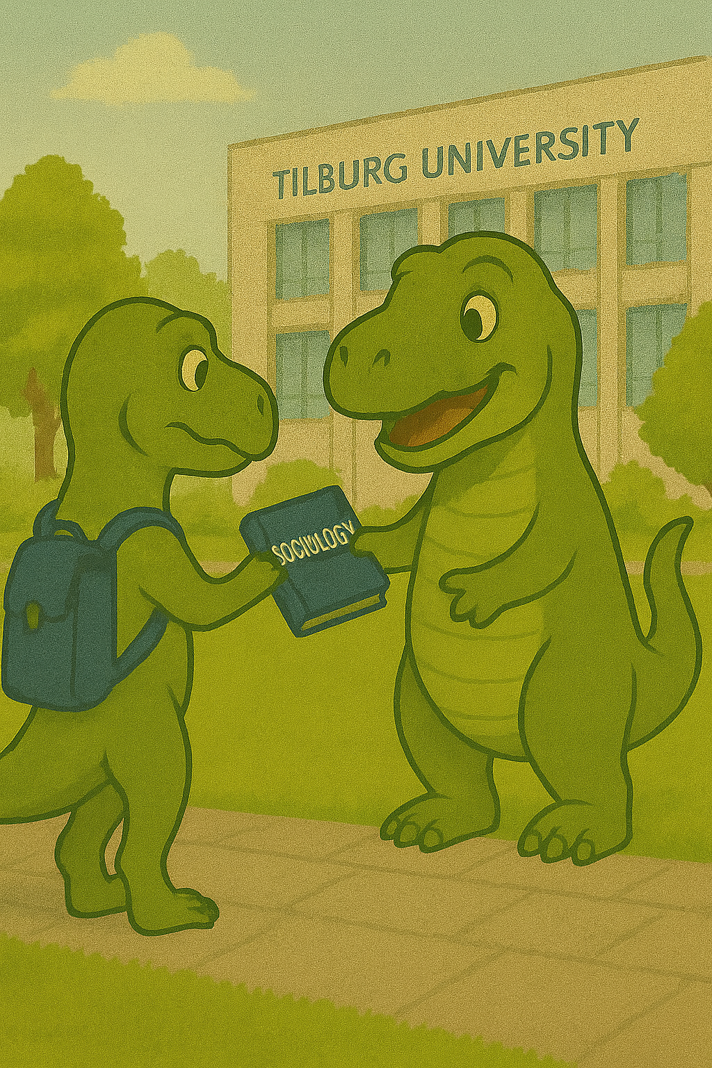 dinosauren ruilen studieboek op campus